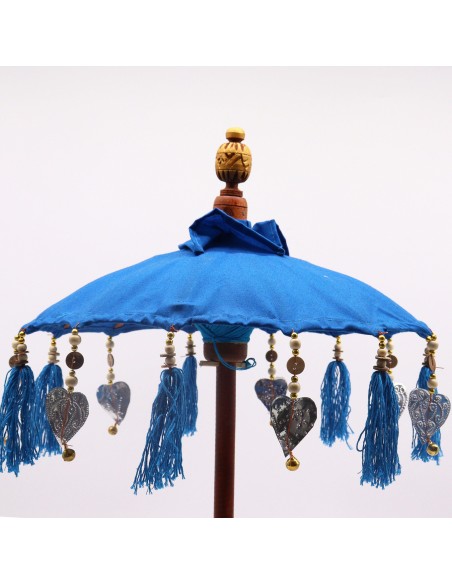 Ombrelle décorative balinaise en coton – Bleu zen