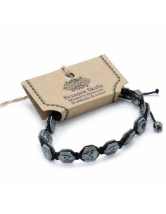 Bracelet magnétique Shamballa – Crânes hexagonaux