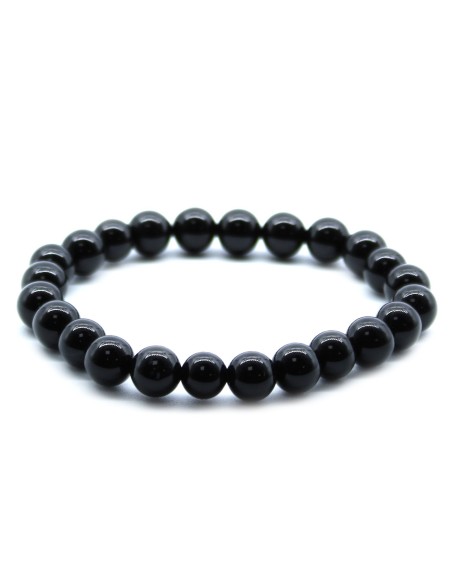 Bracelet énergétique en agate noire – Ancrage