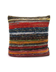 Housse de coussin en textile recyclé – Verts naturels