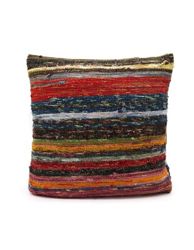 Housse de coussin en textile recyclé – Verts naturels