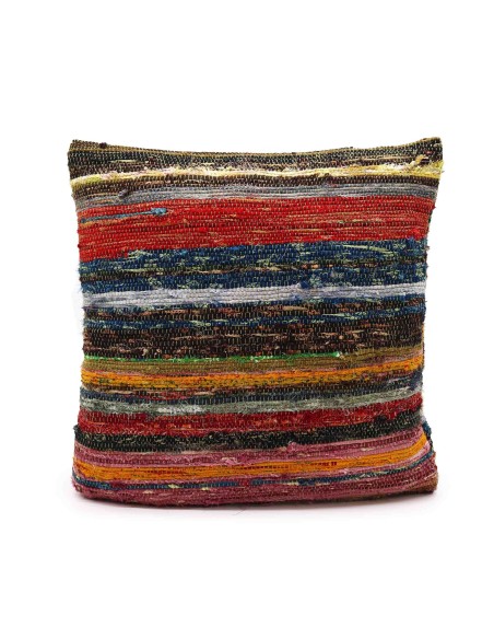 Housse de coussin en textile recyclé – Verts naturels