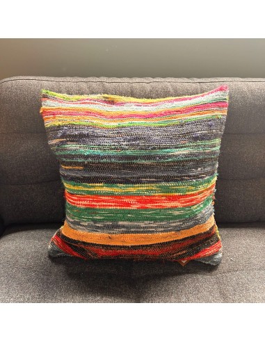 Housse de coussin en textile recyclé – Verts naturels