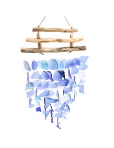 Carillon en verre recyclé – Bleu apaisant