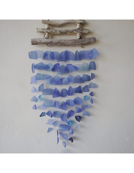 Carillon en verre recyclé – Bleu apaisant