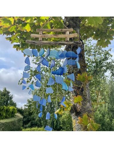 Carillon en verre recyclé – Bleu apaisant