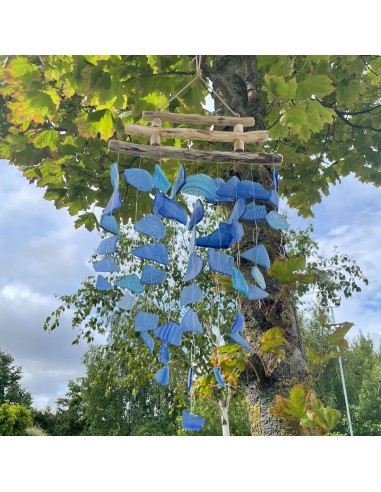 Carillon en verre recyclé – Bleu apaisant