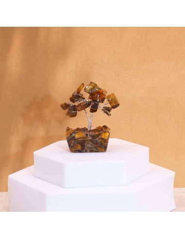 Mini arbre de pierres – Œil de tigre & orgonite