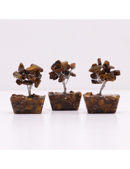 Mini arbre de pierres – Œil de tigre & orgonite