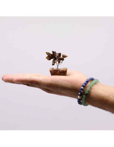 Mini arbre de pierres – Œil de tigre & orgonite