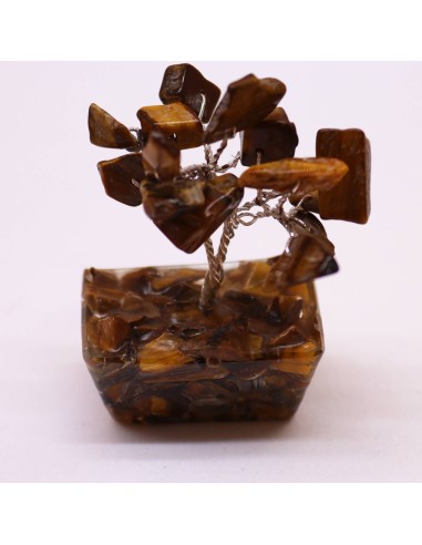 Mini arbre de pierres – Œil de tigre & orgonite