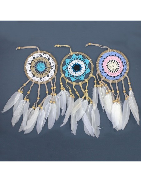 Attrape-rêves macramé bleu – Sérénité légère