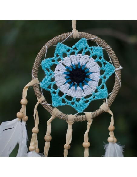 Attrape-rêves macramé bleu – Sérénité légère