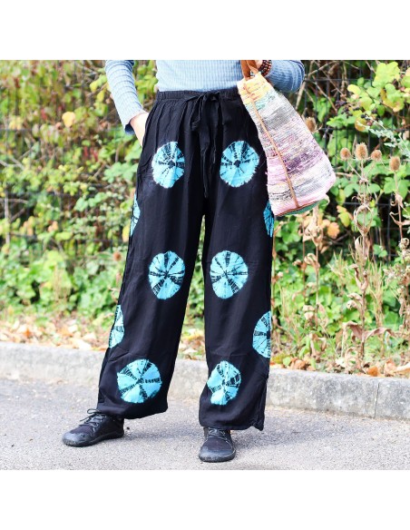 Pantalon d’intérieur style japonais – Noir & bleu (M)