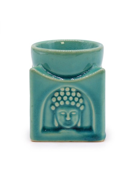 Brûle-parfum Bouddha carré – Turquoise clair