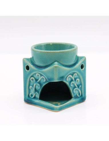 Brûle-parfum Bouddha carré – Turquoise clair