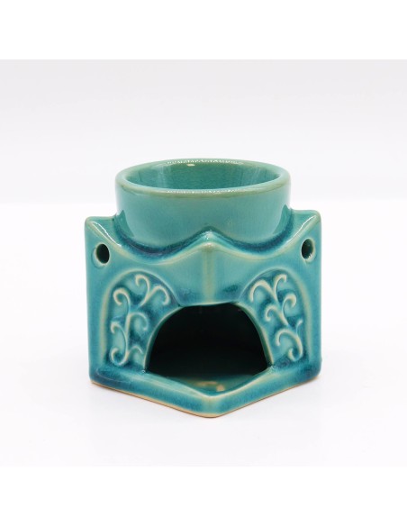 Brûle-parfum Bouddha carré – Turquoise clair