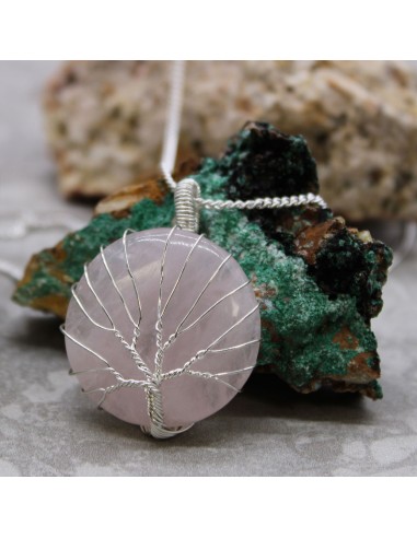 Collier Arbre de Vie en quartz rose – Amour