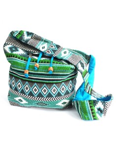 Sac étudiant en jacquard – Vert bleuté