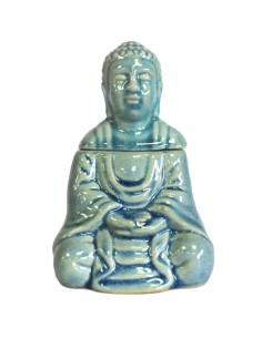 Brûle-parfum Bouddha assis – Bleu zen