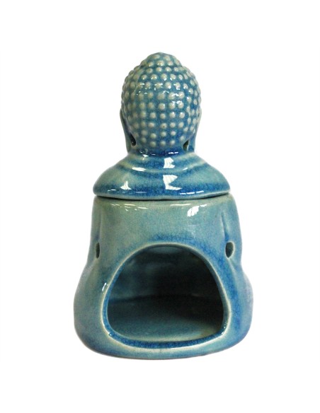 Brûle-parfum Bouddha assis – Bleu zen