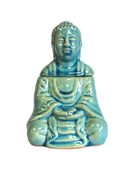 Brûle-parfum Bouddha assis – Bleu zen