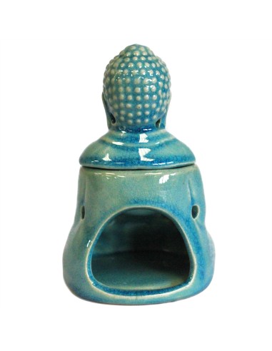 Brûle-parfum Bouddha assis – Bleu zen