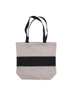 Sac cabas bicolore en coton épais – Gris & noir