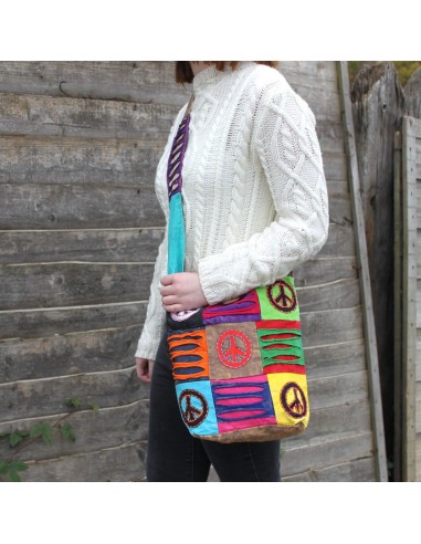 Sac ethnique style hippie – Sable & symbole paix