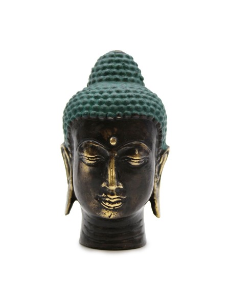 Petite tête de Bouddha ancienne en laiton
