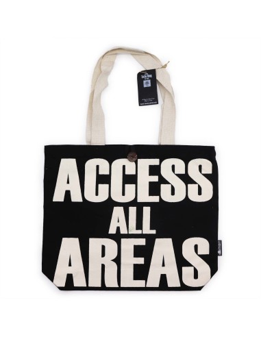 Sac cabas iconique – «?Accès toutes zones?» – Toile naturelle noire