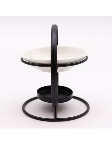 Support décoratif rond en céramique et métal