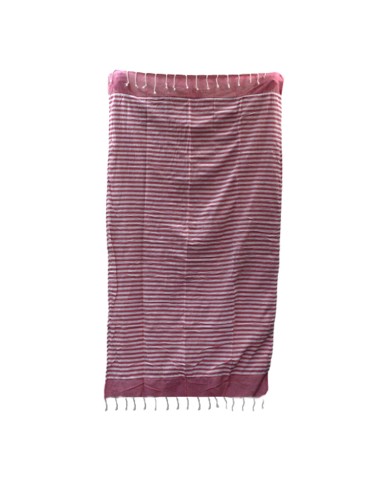 Plaid?paréo en coton – Rose vibrant