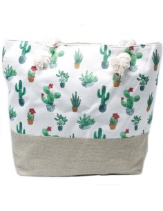 Sac shopper à anses corde – Mini cactus