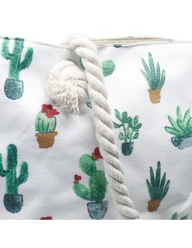 Sac shopper à anses corde – Mini cactus