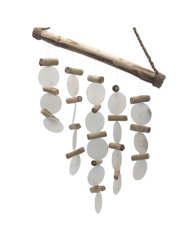 Carillon en bois flotté & perle – Harmonie naturelle