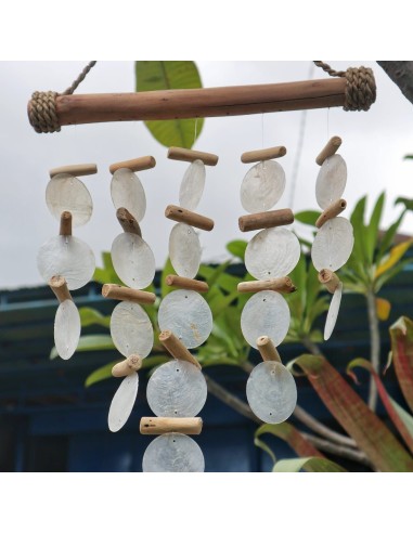 Carillon en bois flotté & perle – Harmonie naturelle