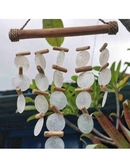 Carillon en bois flotté & perle – Harmonie naturelle