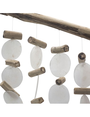 Carillon en bois flotté & perle – Harmonie naturelle