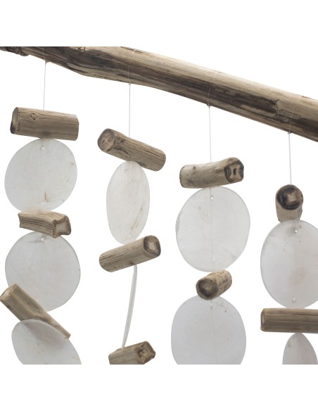 Carillon en bois flotté & perle – Harmonie naturelle