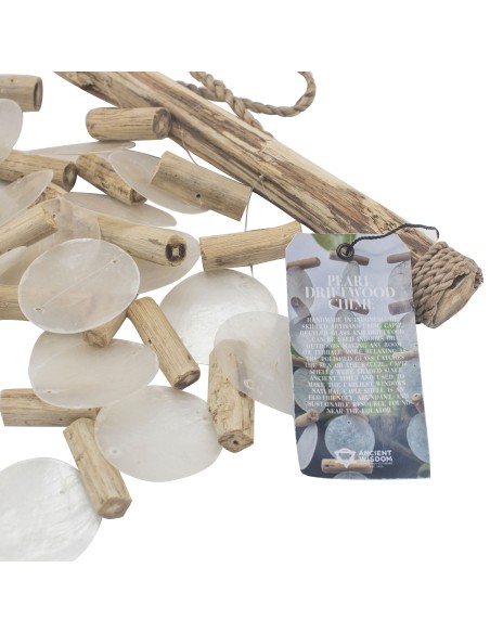 Carillon en bois flotté & perle – Harmonie naturelle