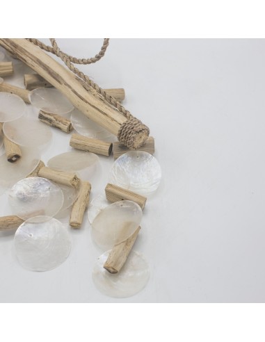 Carillon en bois flotté & perle – Harmonie naturelle