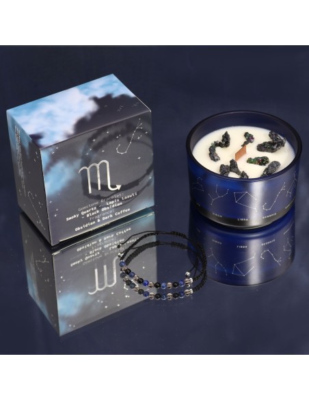 Bougie zodiac en cristal & bracelet – Scorpion