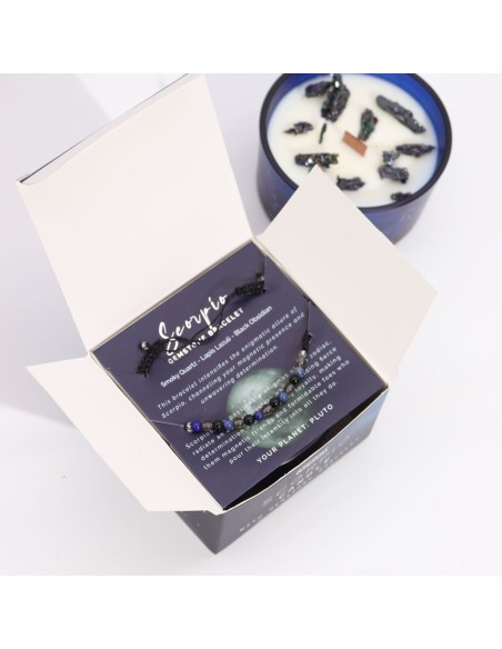 Bougie zodiac en cristal & bracelet – Scorpion