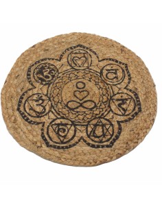 Set de table en jute imprimé chakras – Énergie naturelle
