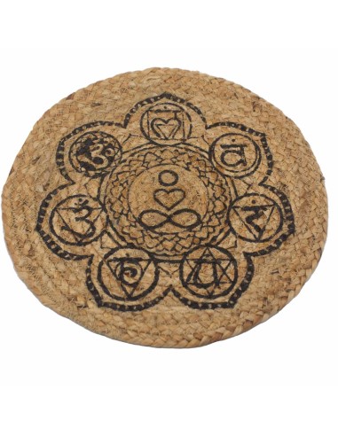 Set de table en jute imprimé chakras – Énergie naturelle