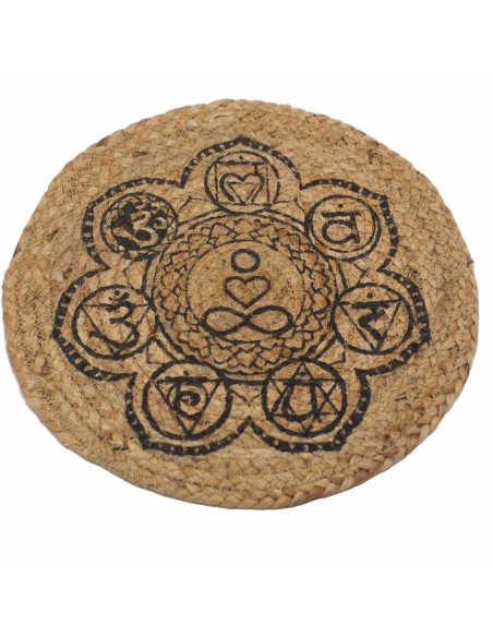 Set de table en jute imprimé chakras – Énergie naturelle