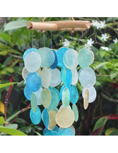 Carillon en bois croix décorative – Bleu & perle