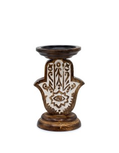 Chandelier en bois de manguier – Hamsa (petit format)