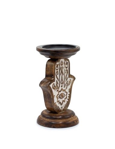 Chandelier en bois de manguier – Hamsa (petit format)